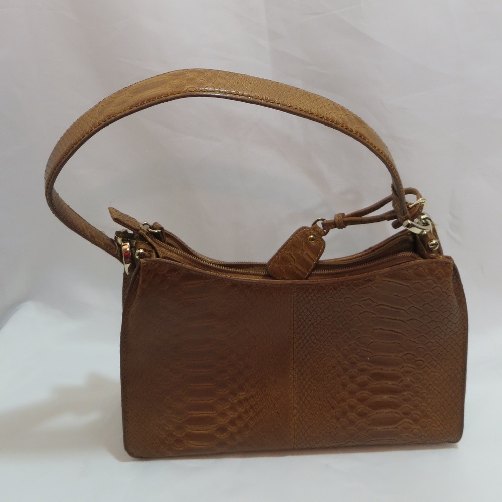 Liz Caliborne Brown Crocodile Pattern Shoulder Bag
